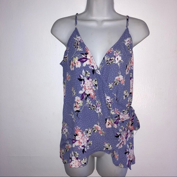 Express Tops - Express Floral Sleeveless Wrap Top XL
